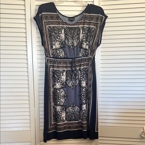 Nine West Blue and Black Patterned Dress